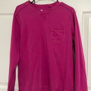Tommy Bahama Long Sleeve Crewneck Shirt Garment Dyed, Sun Dried, Fuschia